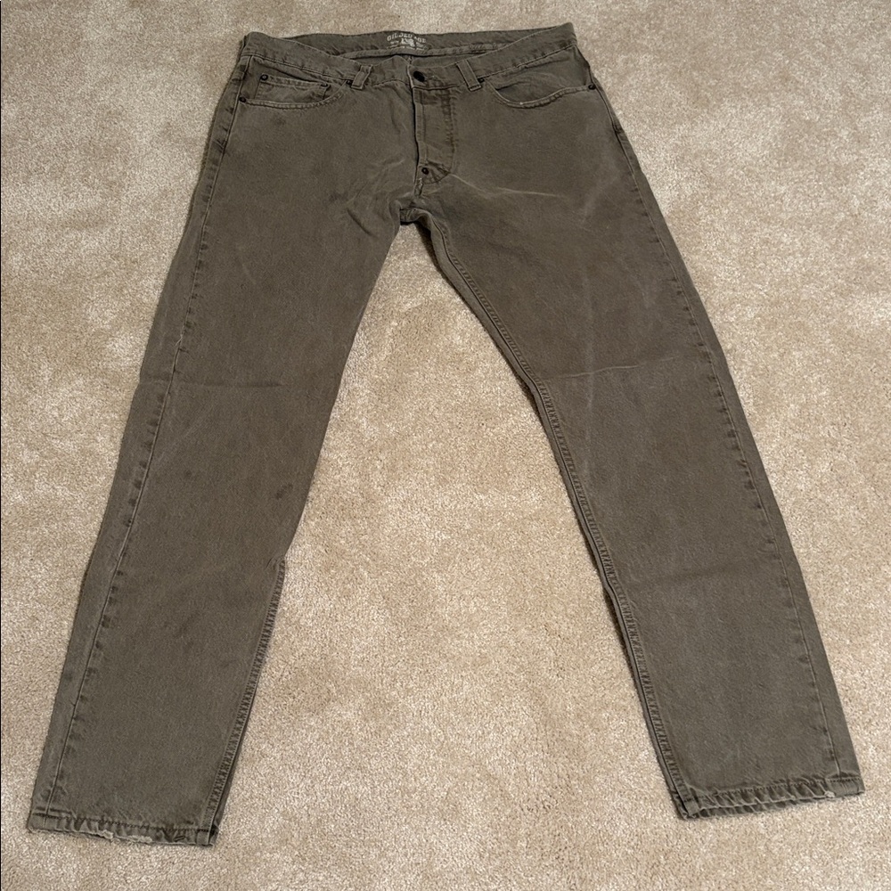 Gilded Age New York Mens Handmade Italian Broken Khaki Denim. 36x32. New Unworn.